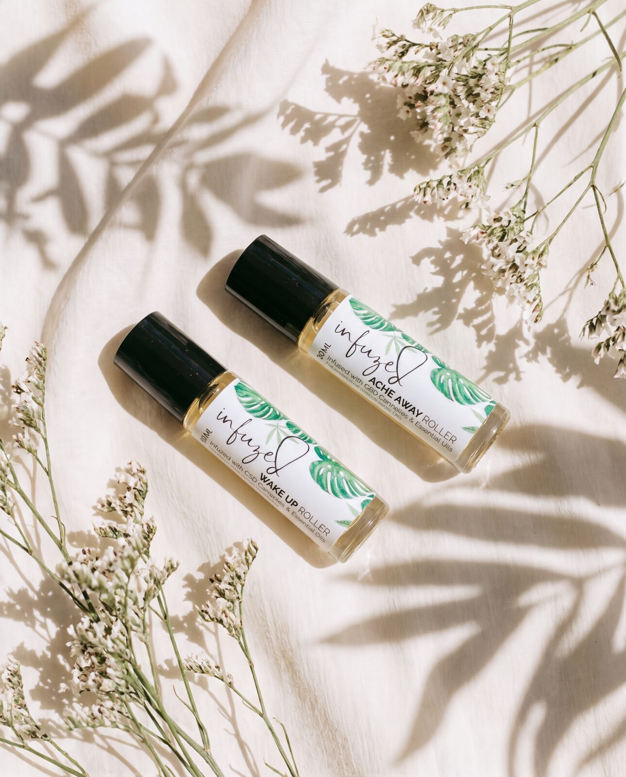 Infuzed rollers on ivory fabric — campaign editorial